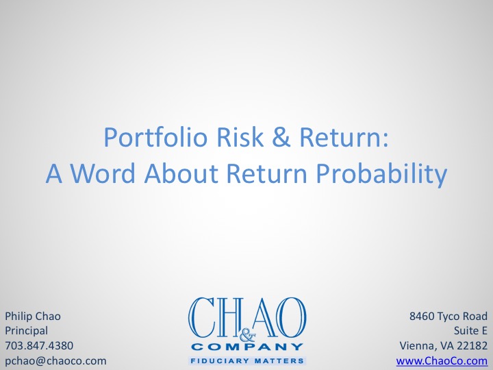 A Word About Return Probability
