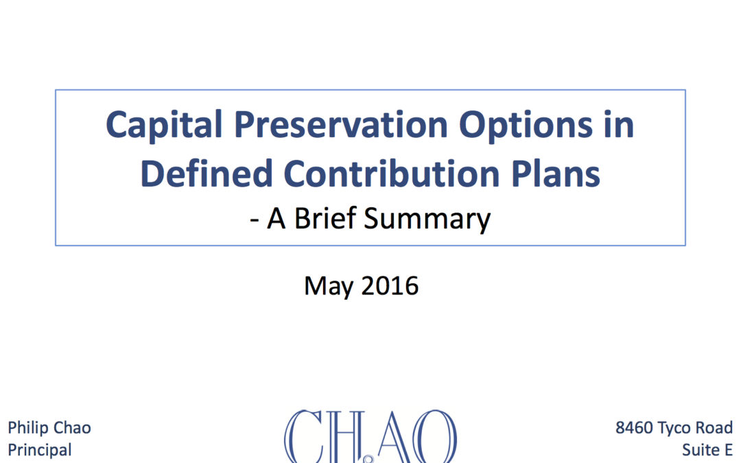 Capital Preservation Options in Defined Contribution Plans
